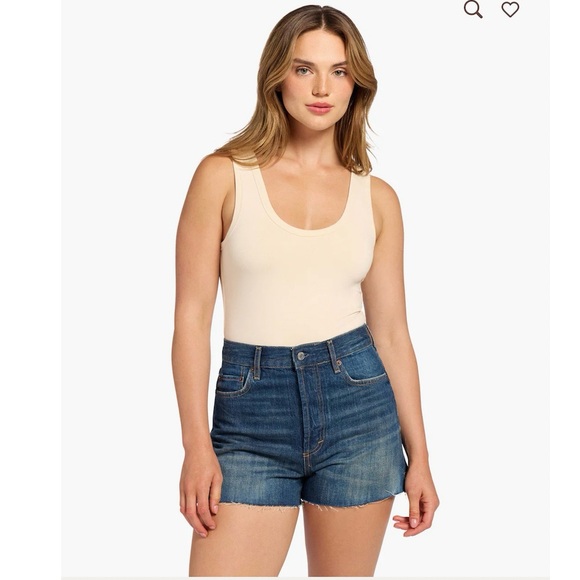 Nuuds Seamless Scoop Tank Bodysuit in Bone Sz. L - Picture 3 of 9